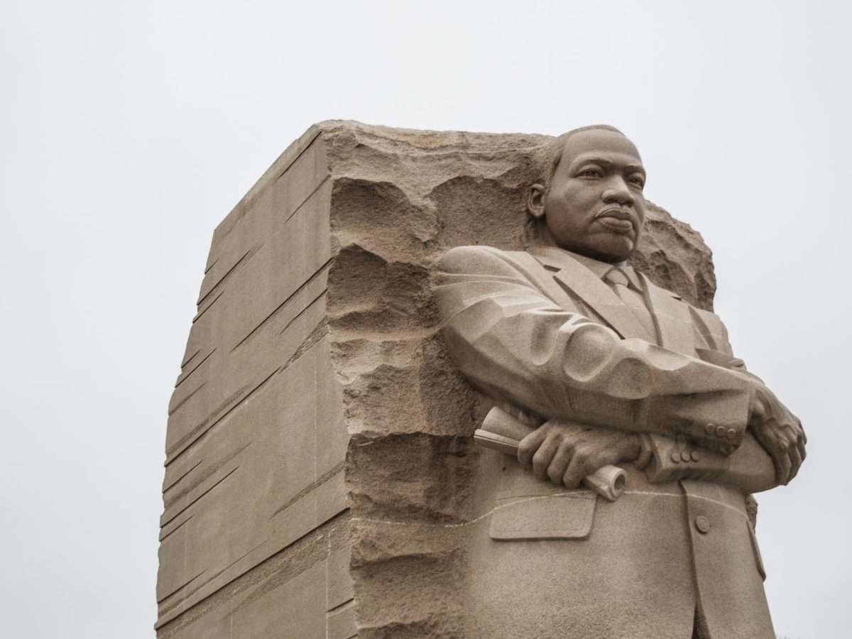 stone statue of leader of civil rights movement in washington dc